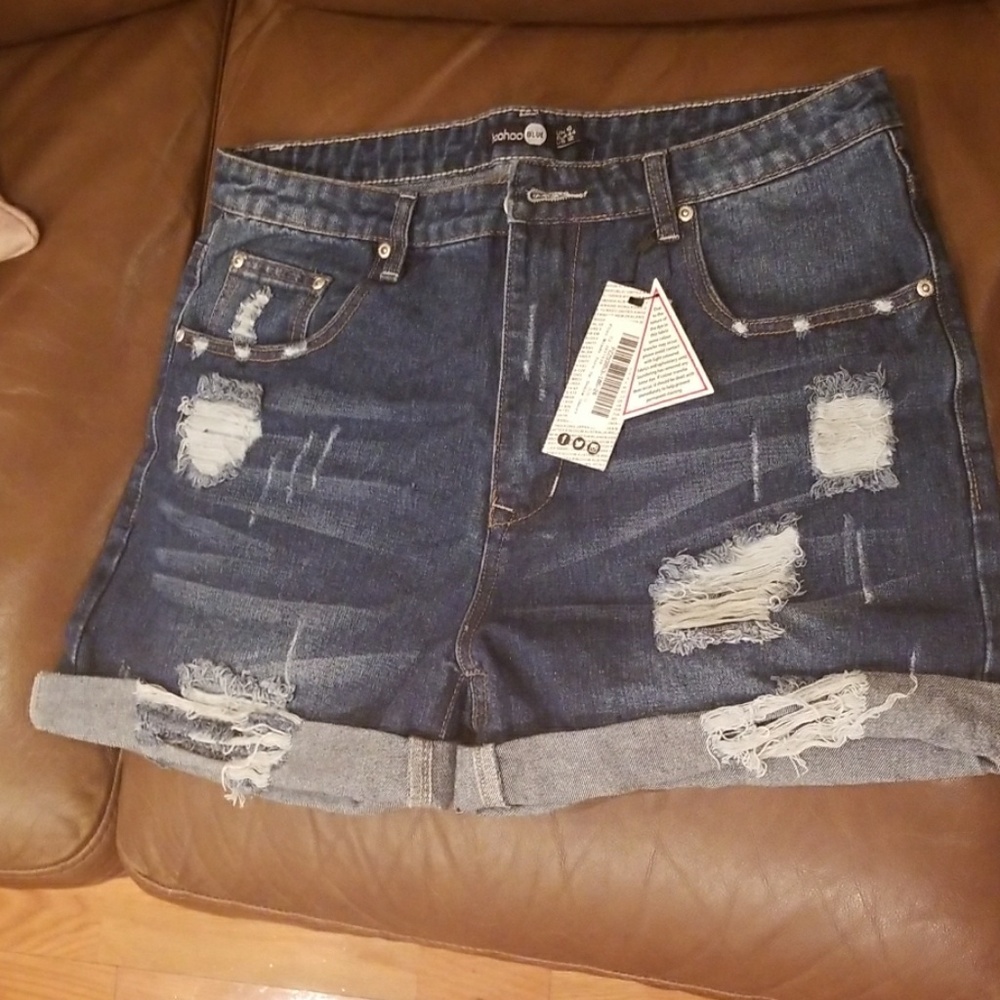 Plus Mindy Turn up Denim Short